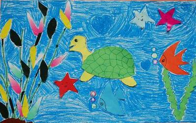 儿童美术——《海底的世界》
