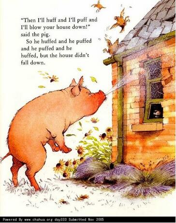 英文绘本《三只小狼与大坏猪的故事》
